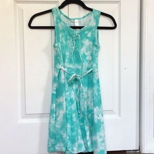 teal tie-dye dress